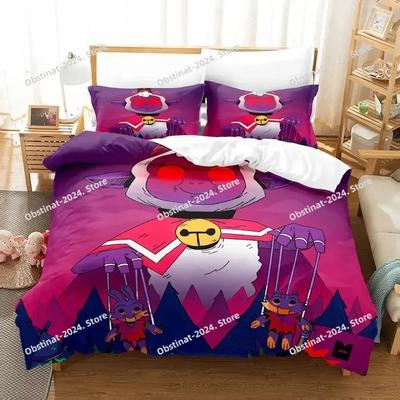 Cult of the Lamb Bettwäsche-Set mit Kissenbezug Bettbezug Weich Einzel Doppel Queen Super King Größe Erwachsener Kind Schlafzimmer