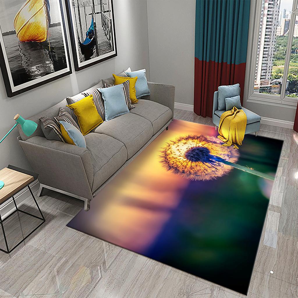 Bathroom Bedroom Living Room Rug Kitchen Home Entrance Floor Decoration Dandelion Pattern Rug Door Mat Anti-Slip