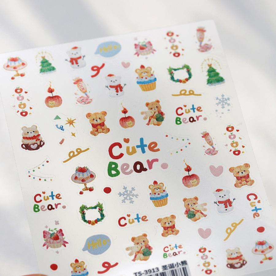 

TENSOR New Craft Cartoon Bear Flat Back Adhesive Nail Paste Nail Accessories TS-3913 Christmas Bear TS-3913 Christmas Bear