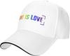 Love is Love Rainbow LGBT Pride Adjustable Baseball Cap Casual Polyester Summer Hat for Men Women