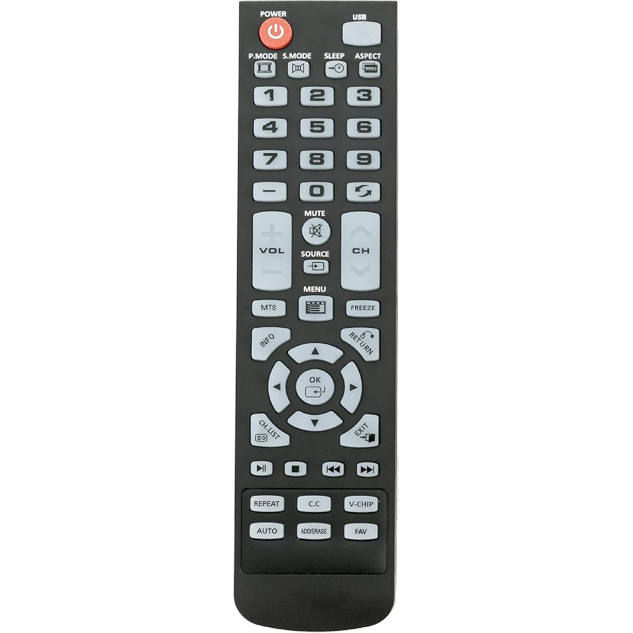 Remote Control Replacement XHY353-3 WS-1688-2 Compatible with Element TV ELEFW504A ELEFW247 ELEFW328 ELEFW504A ELEFT426 ELEFT506
