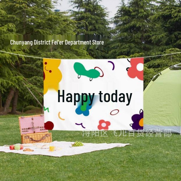 Happy Birthday Background Cloth Banner for Kids Party