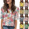 Shirts For Women Trendy Round Neck T Shirts Casual Printed Summer Tees T Shirt Blouse Half Sleeve Tops For Women