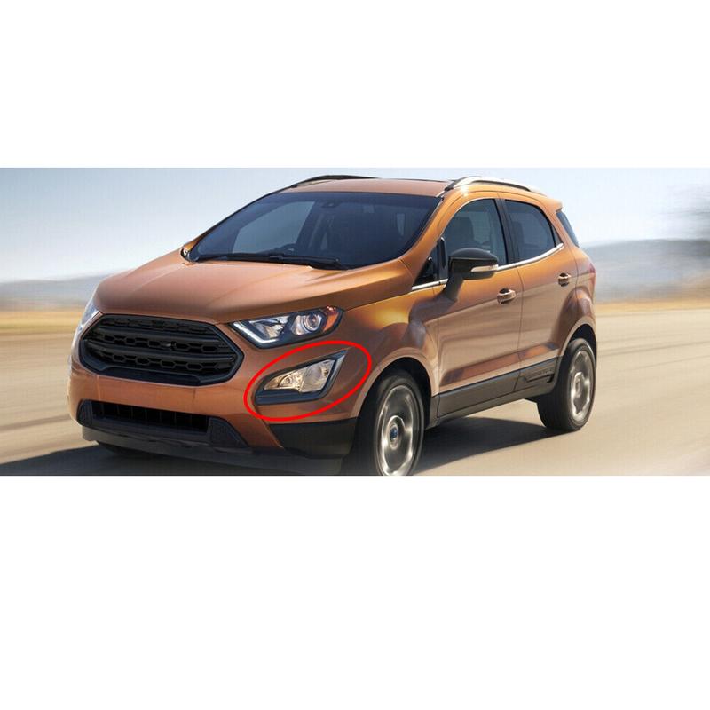 1 Pair Car Front Left & Right Bumper Fog Light Cover Frame Bezel Fit for Ford EcoSport 2018 2019 2020 2021 Black Plastic