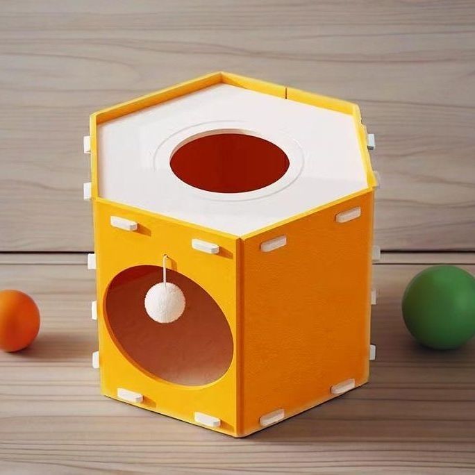 Cama Octogonal de Fieltro para Gatos Resistente al Desgaste Casa para Mascotas Desmontable Parque de Atracciones para Gatos Refugio para Mascotas Casa para Mascotas para Todas las Estaciones Accesorios para Gatos Regalo