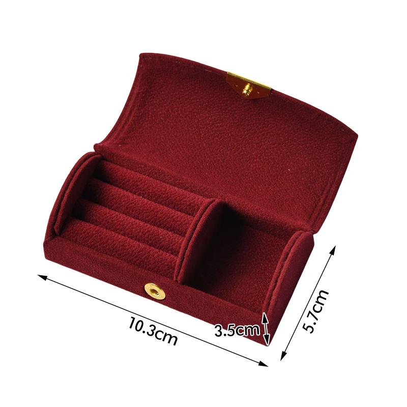 Kleine Schmuckaufbewahrungsbox Tragbar Reise Einfach Samt Ring Halskette Ohrringe Aufbewahrungsbox Reise Organizer Display Geschenkbox Neu