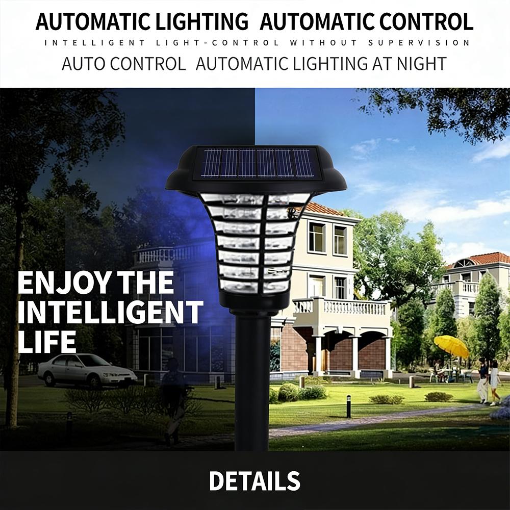 Portable Solar Bug Zapper Outdoor Indoor Waterproof Mosquito Killer Lamp Cordless Mosquito Insect for Patio, Backyard, Camping