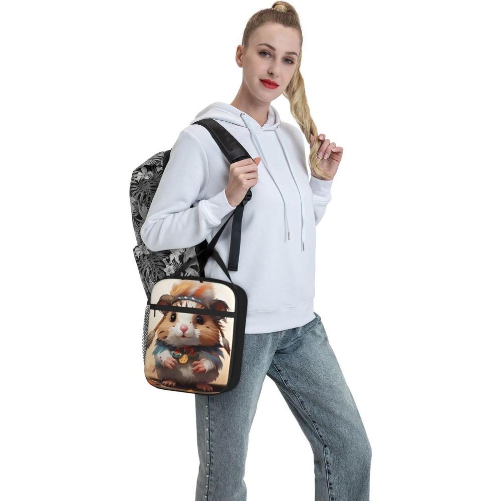 Isolierte Lunchtasche, Niedliches Tier Auslaufsichere Lunchbox Tragetasche Kühler Lunch-Organizer für Arbeit, Picknick, Reise, Camping L