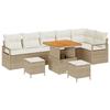 VidaXL Ensemble de Canapé de Jardin 9 Pièces avec Coussins Beige Poly Rattan Acacia 3362541