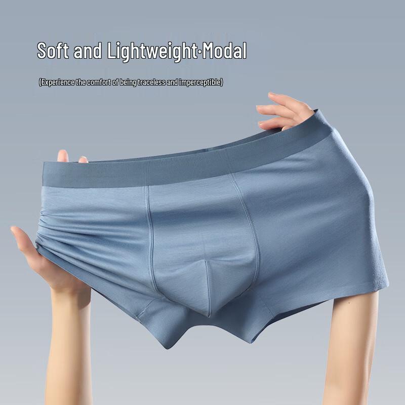 Langsha Men's Modal Seamless Antibacterial Boxer Briefs