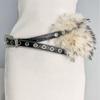 Y2K Furry Waistband Rhinestone Plush Waist Belt Fashion Leather Fur Belt  Daily