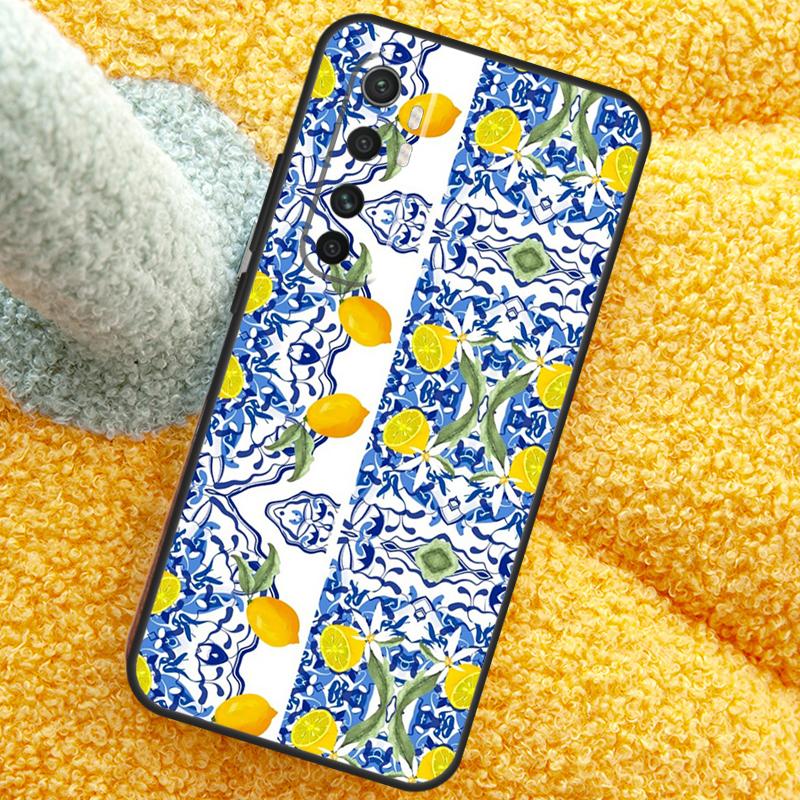 Mittelmeer-Zitronen-Hülle für Xiaomi 13T 14T 15T 14 15 Ultra 17 Pro Max Hülle für POCO F8 F7 X7 Pro F5 F6 X5 X6