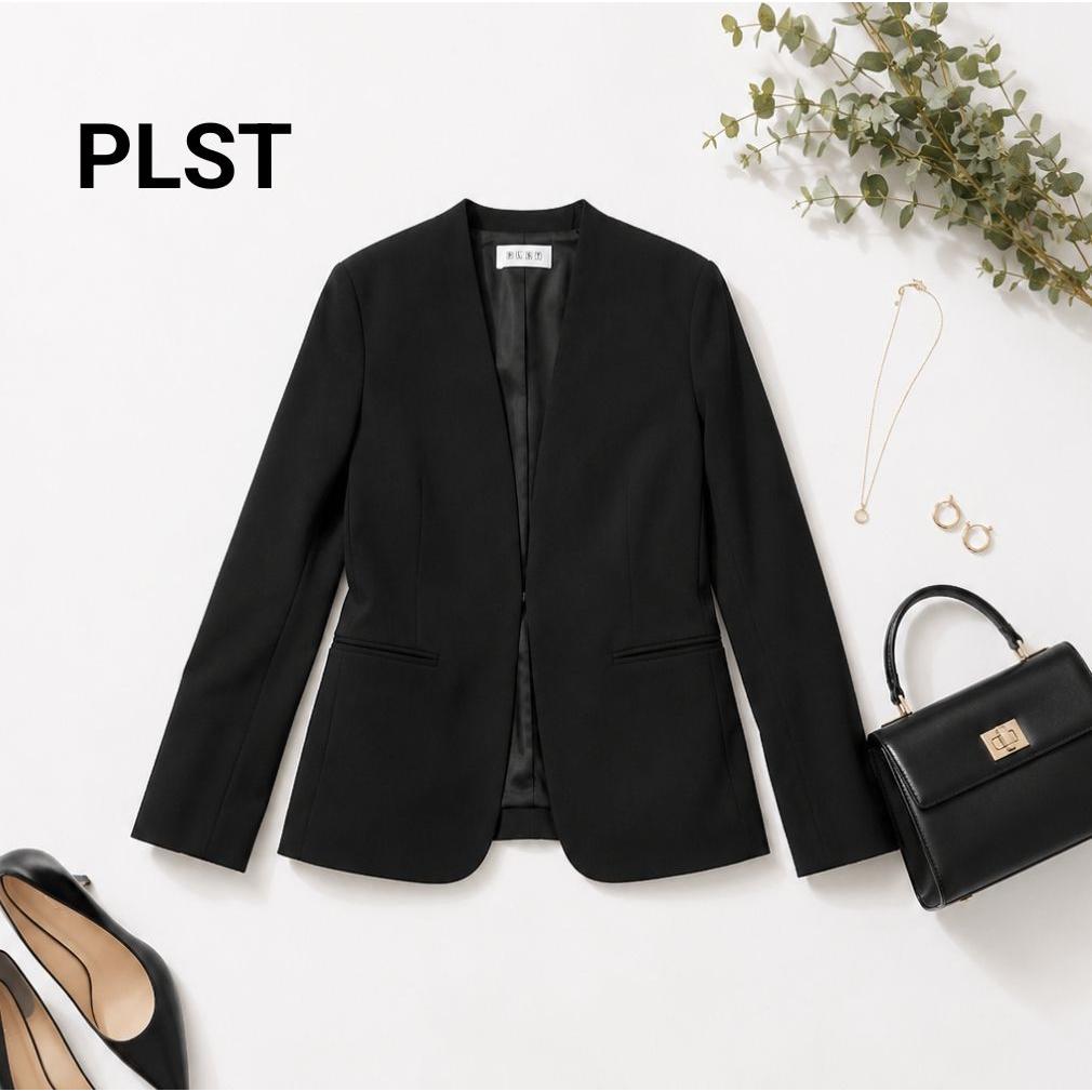 PLST Plaste Collarless Jacket Black Jacket Ceremony Black