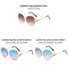 Unframed Fox Head Sunglasses Pink Gradient Uv400 Fashion Eyewear For Travel And Parties