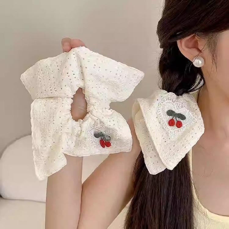 Stylish Cherries Hair Scrunchies Women Adjustable Durability Hair Rings