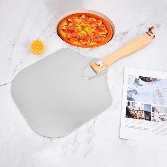 

Yousheng Pizza Peel со складной деревянной ручкой, большая лопатка для пиццы для духовки, металлическая лопатка для пиццы, противоскользящий дизайн, многоцелевой инструмент для выпечки 1 Set
