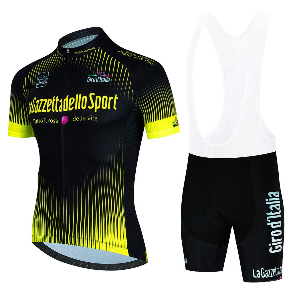 Zestaw koszulki kolarskiej Tour Giro D'Italia z krótkim rękawem dla mężczyzn Zestaw koszulki rowerowej z ochroną UV Rowerowy Zestaw strojów rowerowych 2026 Letni Oddychający Zestaw