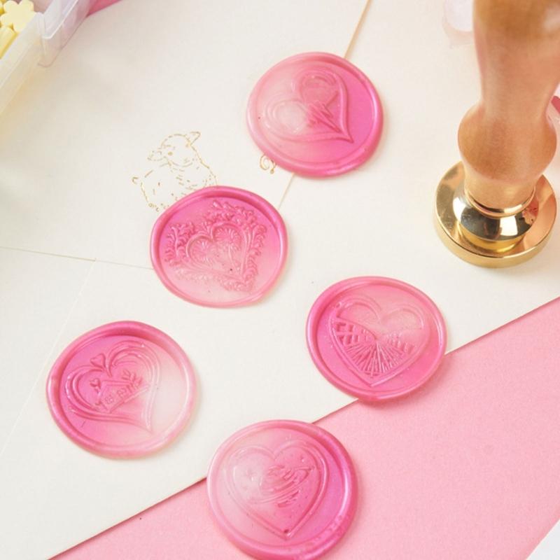2Pcs Love Heart Seal Stamp, Wedding Themed Seal Stamp Head for Seal Invitations, Valentines Card, Package Embellishment