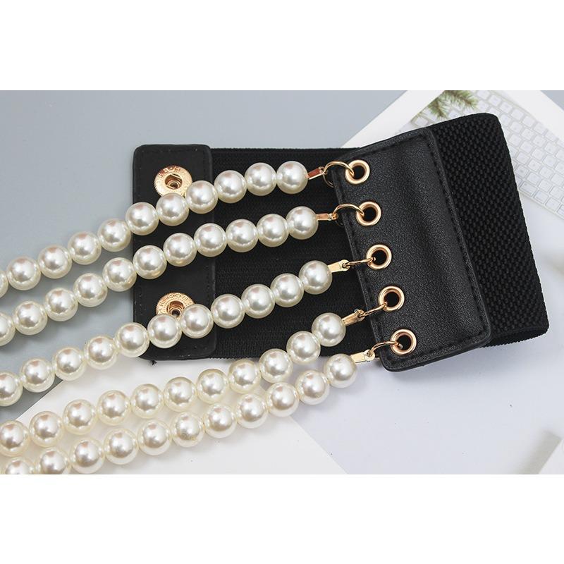 Pearl chain decorative slim waist chain women's summer belt for dress body chain