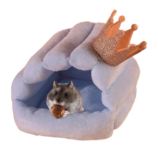 Hamster Nest Cozy Half-Pack Small Crown Design Rebound Non-deformation Warm Hamster Squirrel Parrot House for Small Pets