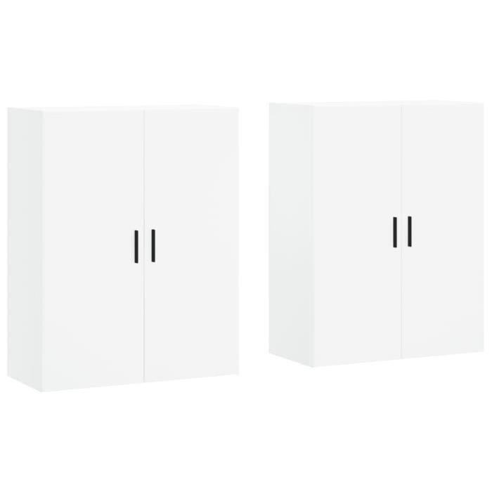 VidaXL Armoires murales 2 pcs blanc 69,5x34x90 cm 3195635