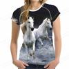 Animal Printed Clothes for Summer, 3D Printed Girls' Short Sleeved Tops, Women's T-shirts, and T-shirts