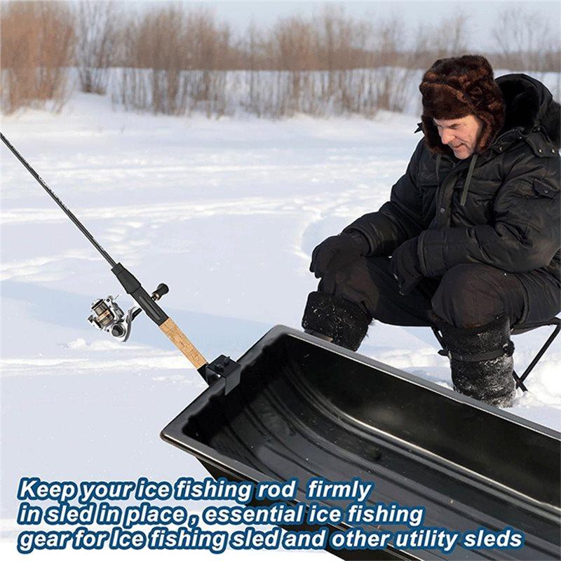 CYCLI-Adjustable Ice Fishing Rod Holder Heavy Duty Hands Free Ice Fishing Sled Rod Holder Portable Fishing Rod Holder чёрный