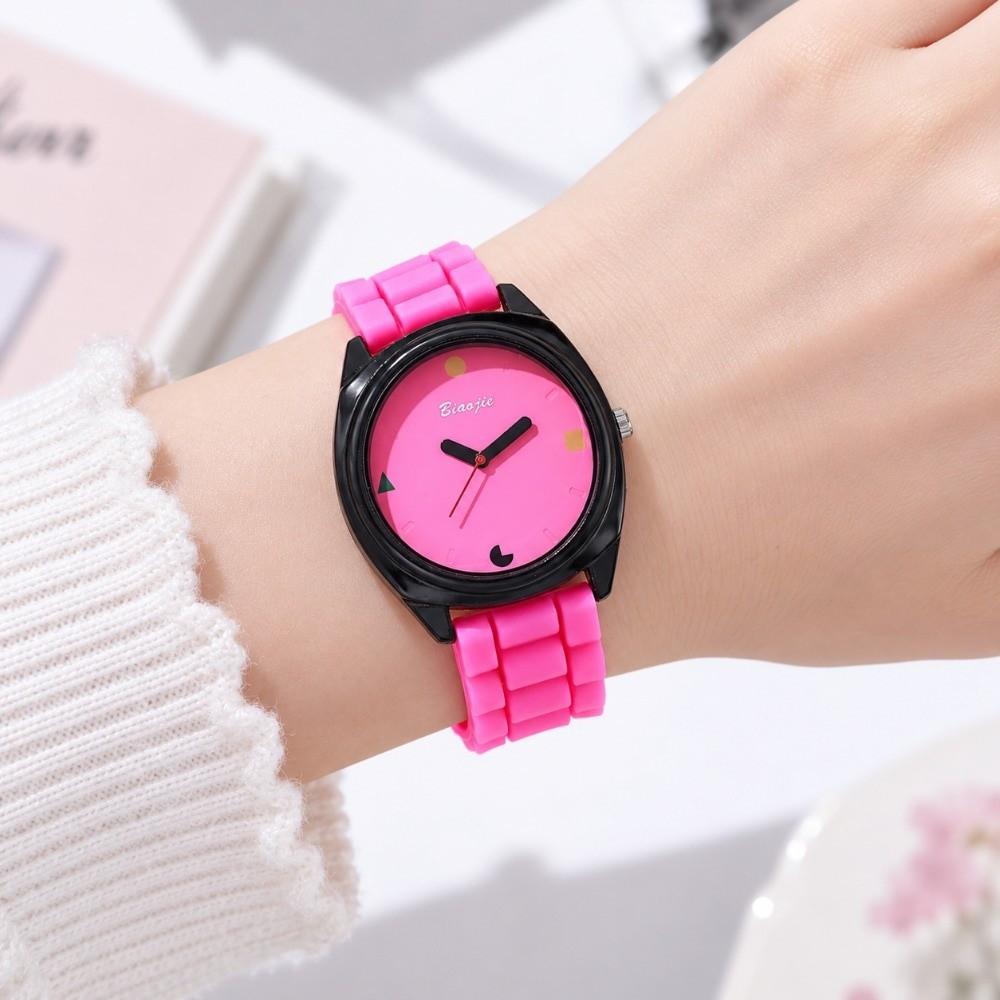 TPU Quarzuhr Rund Schüleruhr Trendige Armbanduhren für Damen Geburtstagsgeschenk für Freunde