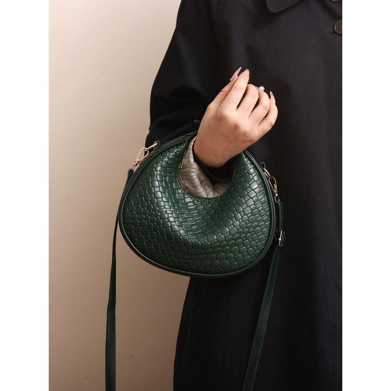 

1 шт. однотонная сумка из искусственной ткани с застежкой-молнией - сумка, сумка через плечо, сумка через плечо. Винтаж и модно