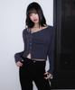 ROSEFRANTZ Unbalanced Shirring Long Sleeve [Charcoal]