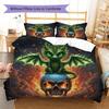 SkeletonDragon Pattern Bedding Quilt Set Quilt Cover Pillowcase Home Decoration Birthday Gift (1 * duvet cover + 2 * pillowcase, without core)