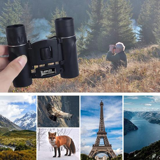 40x22 Mini Folding Binocular Telescope 2000M Long Range Portable Outdoor Travel Camping Hiking Hunting Bird Watching Concert Handheld Telescope