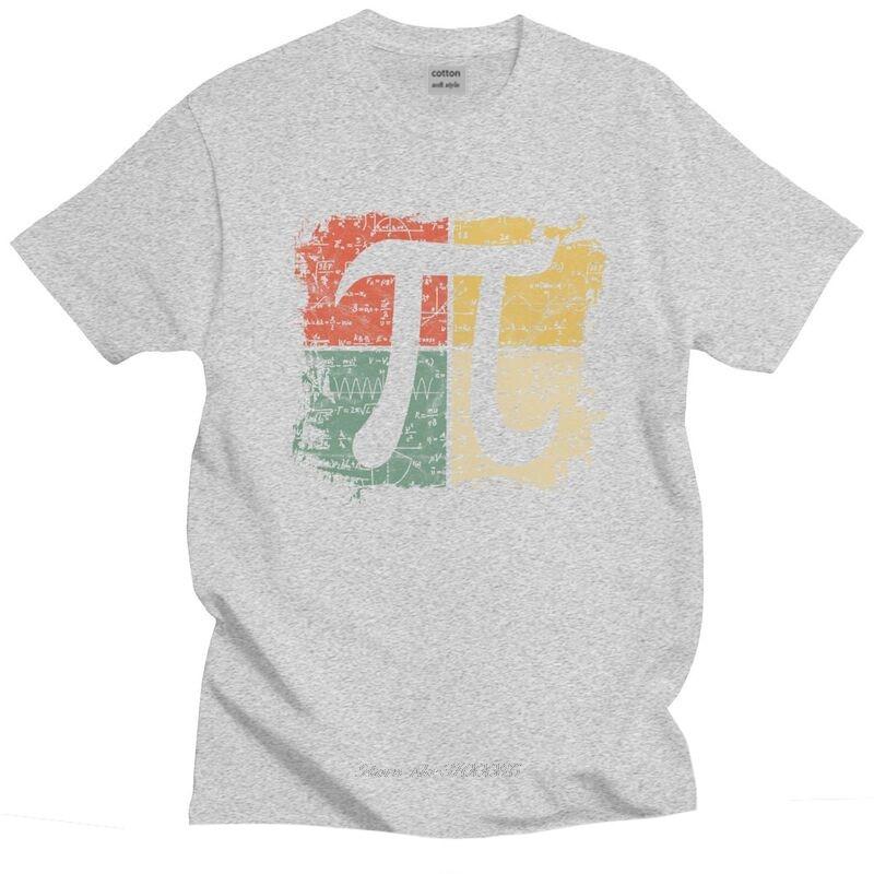 Retro Square Pi Symbol Gift T Shirt Men Cotton Tshirt Leisure Tee Short Sleeves Math Equations Teacher Geek T-shirts Loose Fit