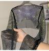 2023 Kleurrijke Strass Uitgesneden Cropped Top - Slank Makend T-shirt met Lange Mouwen voor Dames