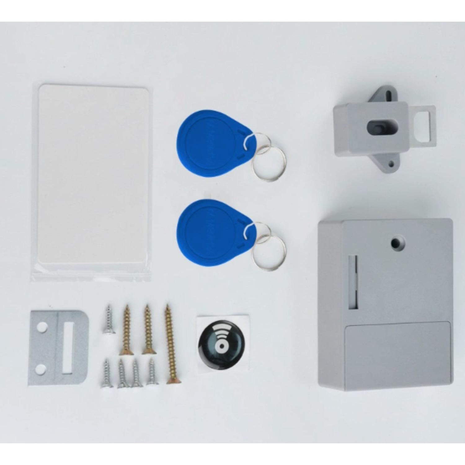 Hidden Locks for Cabinet Drawer RFID Locks Kit NFC Card Opening Battery Powered Electronic Cabinet Lock Invisible Concealed Safety Smart Lock for Home серый