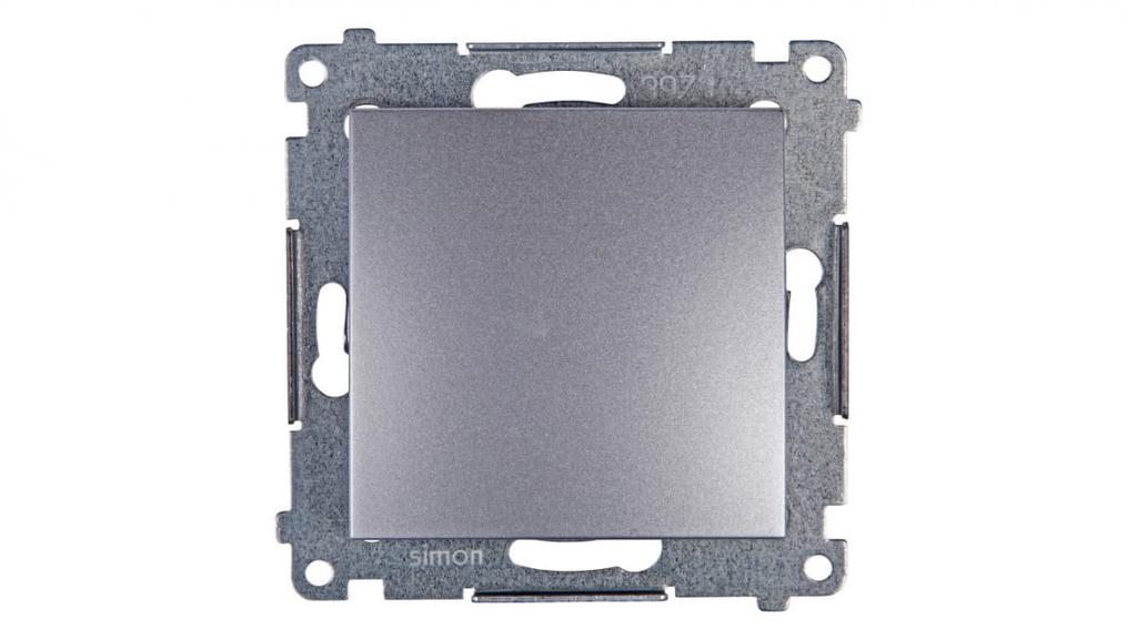 Simon 54 Single Button, Quick Connectors, Matt Silver Dp1.01/43