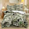 3pcs 3D Money Print Duvet Cover Set Breathable Polyester 100% Bedding with Zipper Closure Machine Washable Digital Printed