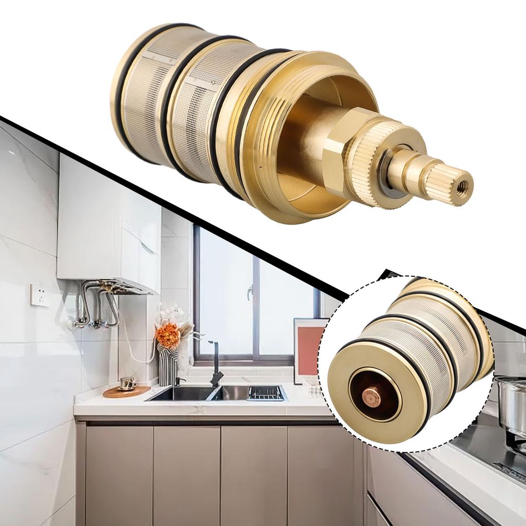 Plumbing Home Improvement Faucet Valve Thermostatic Spool Brass Brass Replacement Easy Installation High-quality