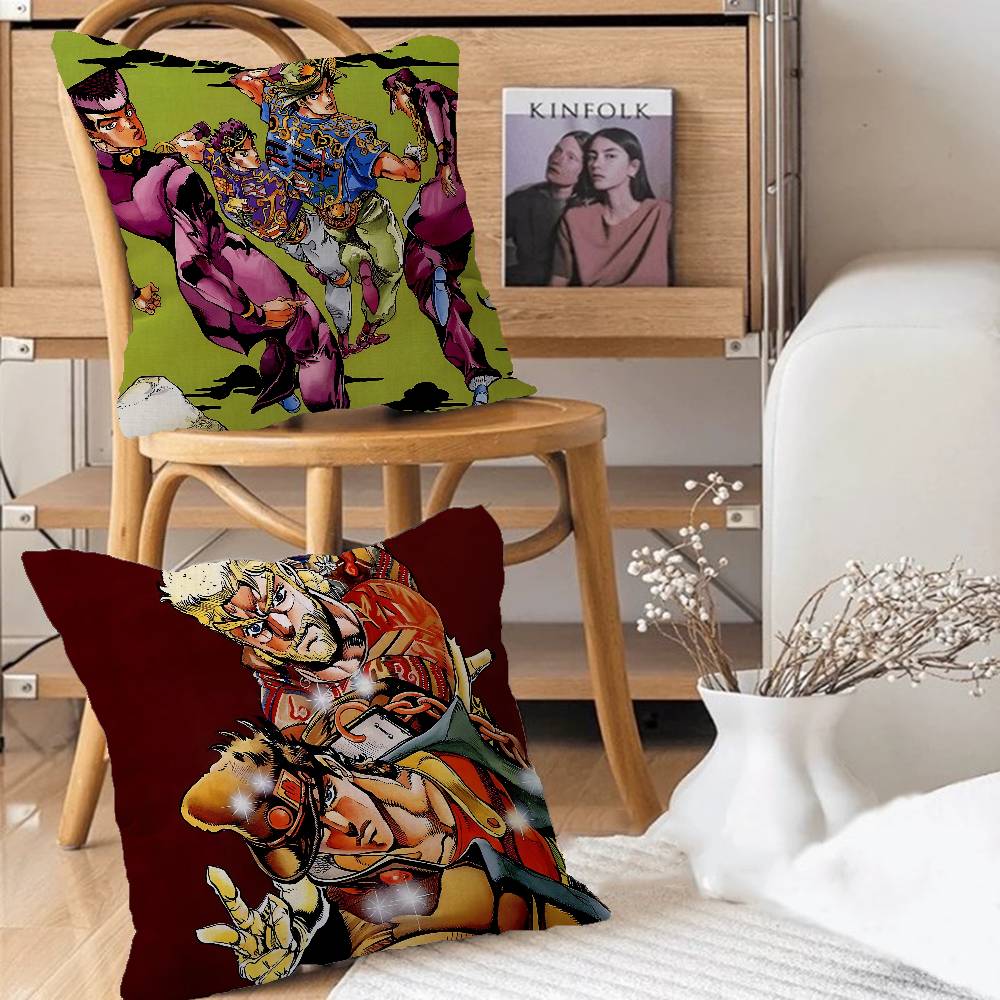 J-Jotaro Kujo J-JOJO 45*45cm Cushion Cover Pillow Cover Decor Pillowcase Home Pillowcase For Couch Pillow