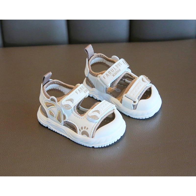 New summer soft sole anti-slip closed-toe toddler sandals for baby girls 16 коричневый