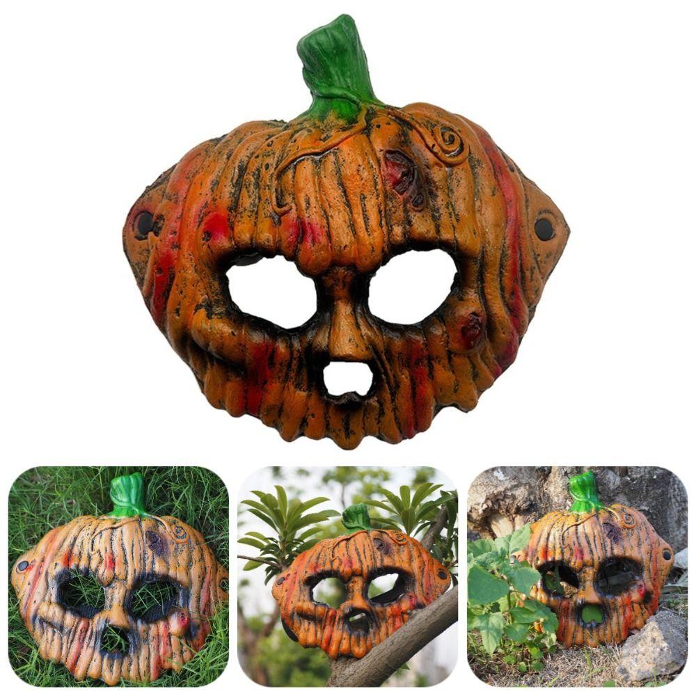 Kreativita Halloweenská dýňová maska Realistická maska na půl obličeje Halloweenská cosplay maska Vánoce