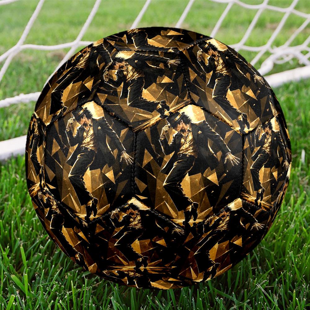 Michael Jackson Print Size 5 Soccer Ball, Standard Match Football for Sports Game and Team Practice, Ideal Gift for Soccer Fans