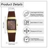 Square Watch Women Waterproof Silicone Strap Analog Display Simple Fashion Quartz Casual Business Fashion Accessory - Birthday Anniversary Christmas