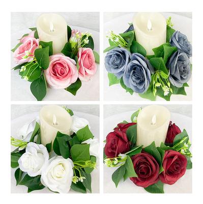 American Artificial Wreath Candle Wreath Eucalyptus Wreath Valentine'S Day Rose Table Party Decorative Wreath