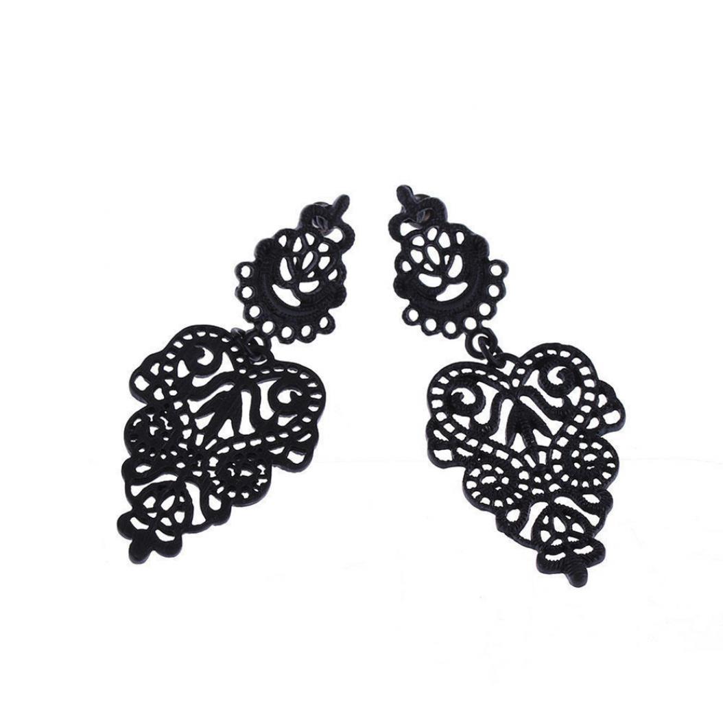 

Винтажные женские бохо-дизайнерские длинные серьги-подвески с полым ушком, украшения для пирсинга ADM чёрный