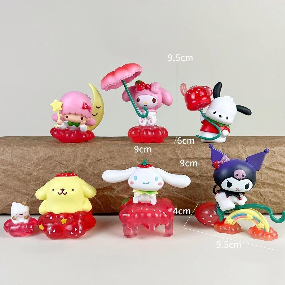 Sweet Strawberry Paradise  Cute Kitty Cinnamoroll Melody Action Figure Model Toy Doll  Girl Gift