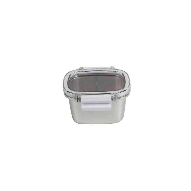 Stainless Steel Rectangular Container for Leftover Stackable Food Storage Bowl with Lid Multipurpose Lunch Holder