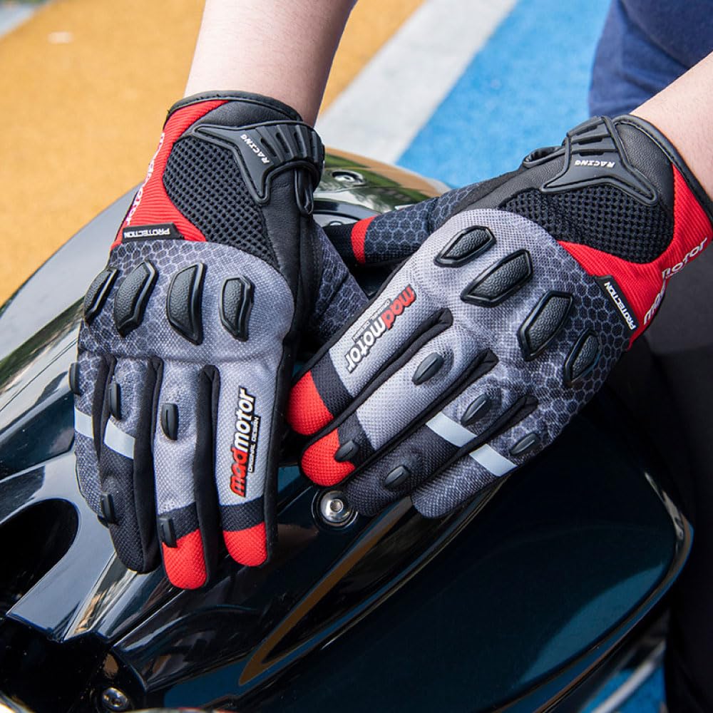 MT21 Motorcycle Riding Smartphone XL Size Gloves, Compatible, Black,