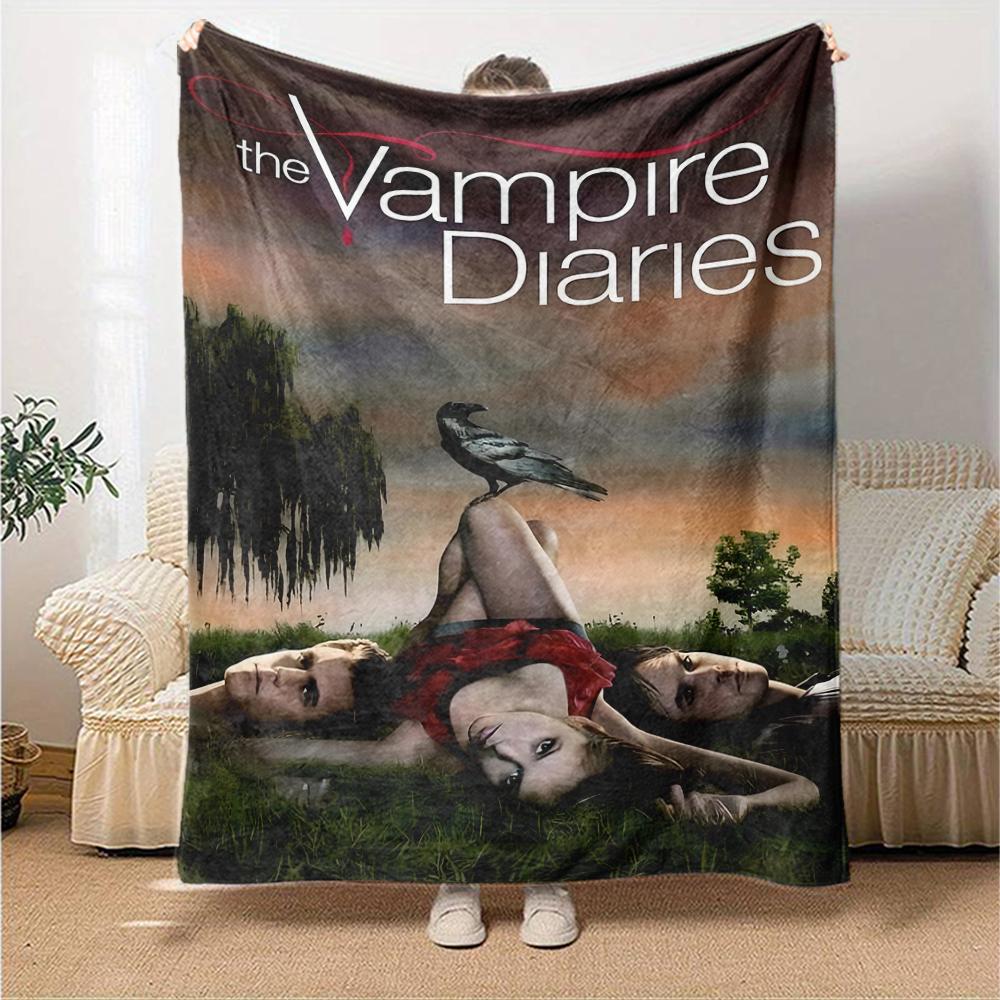 1pc The Vampire Diaries4 Blanket, Gift, for Men and Women, Soft Blanket, Good for Sofa Bed Couch Travel, Lightweight Flannel Blanket