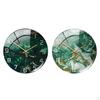 Non Ticking Battery Operated Round Wall Clock 12 Inches Modern Decorative Clock, Marbling